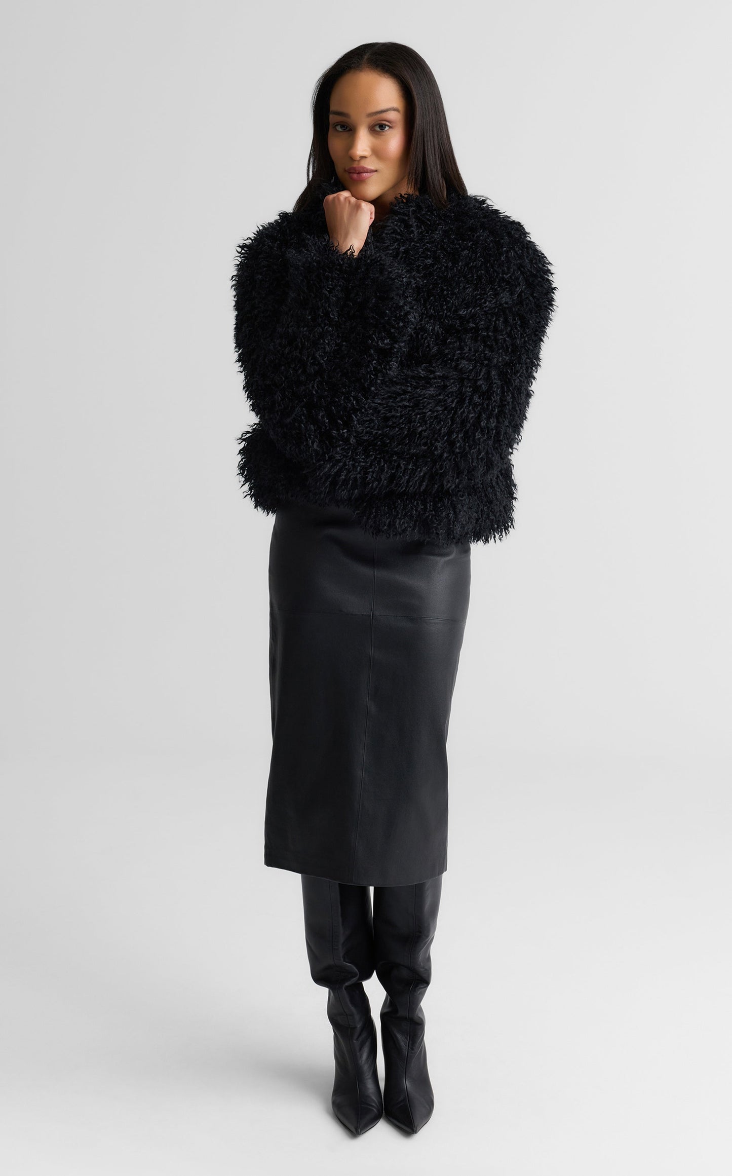 Genevieve Jacket In Mongolian Faux Fur