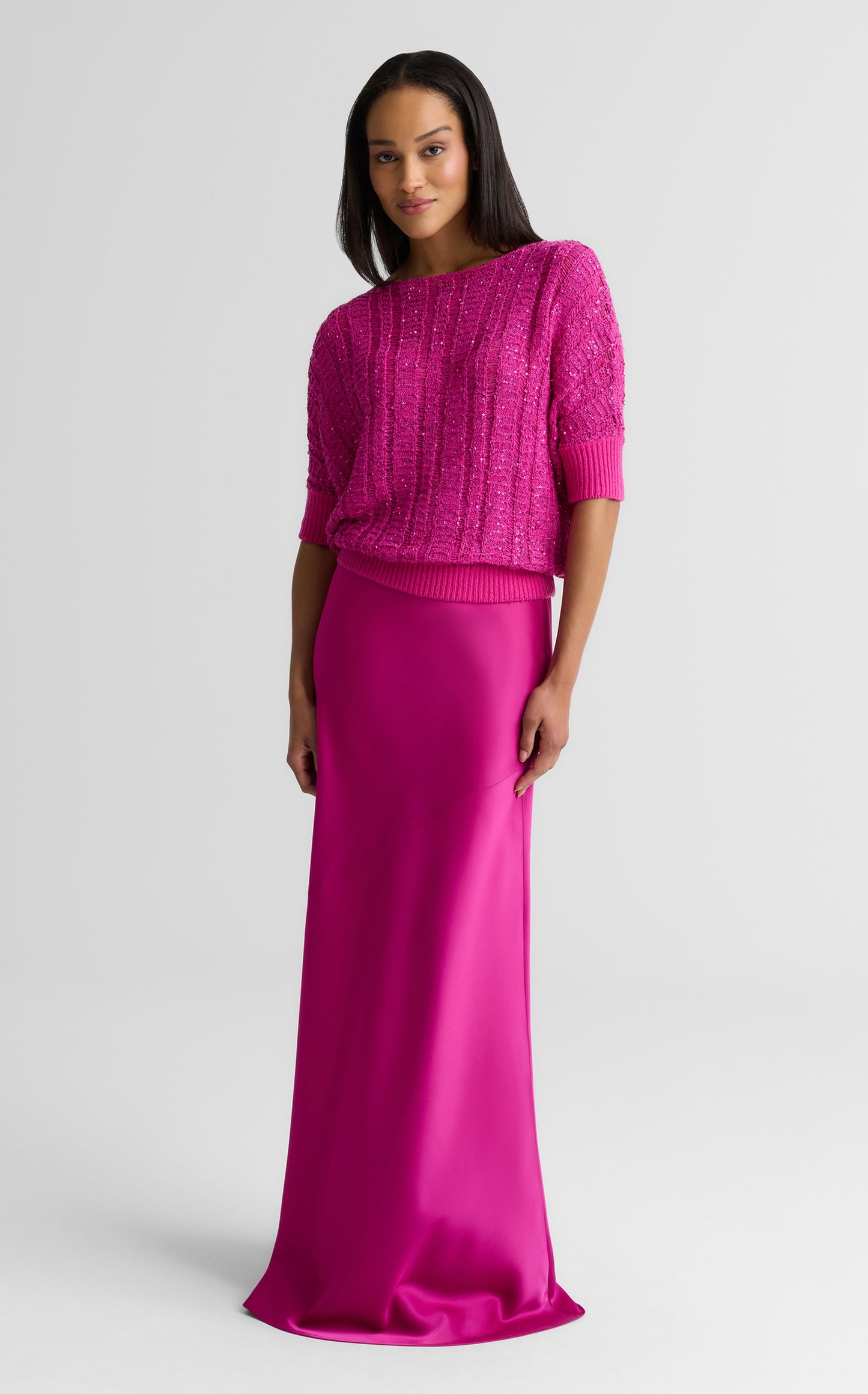 Beverly Skirt In Liquid Satin