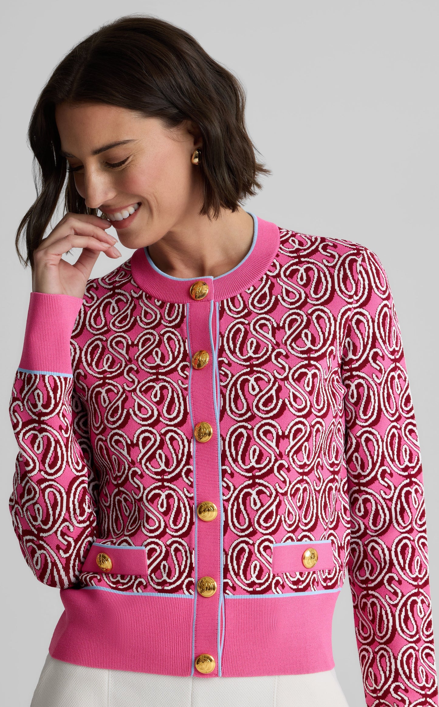 Rosie Sweater in St. John x Malbon Logo Knit