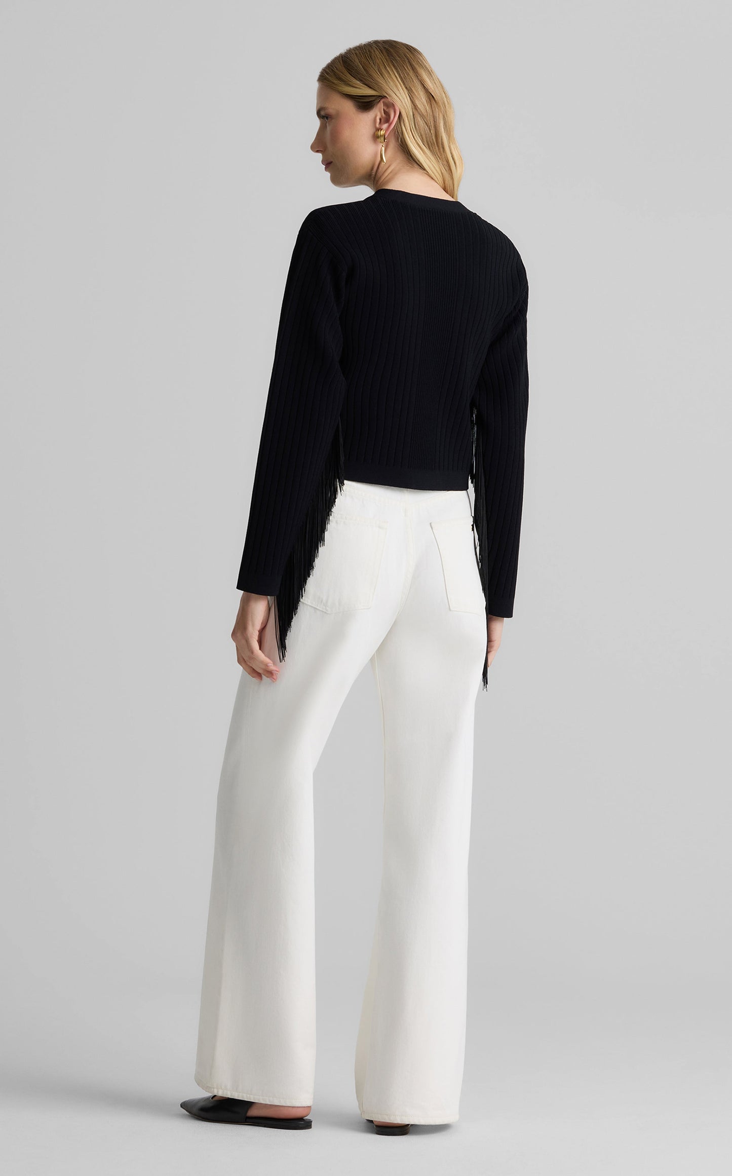 Priscilla Jacket in Fringed Rib Knit