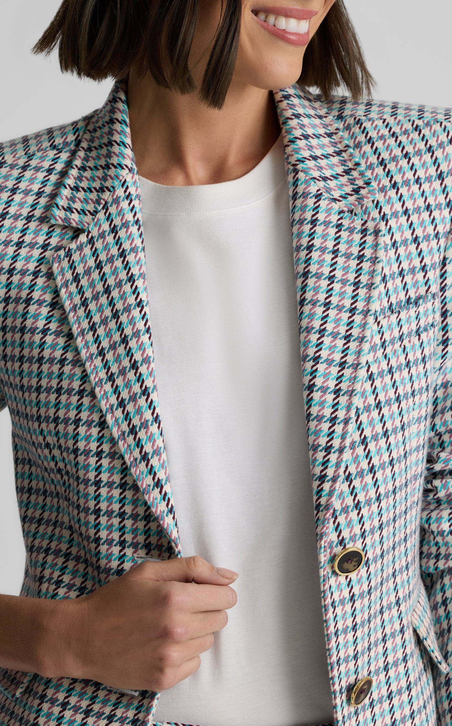 Parker Jacket in Stretch Houndstooth