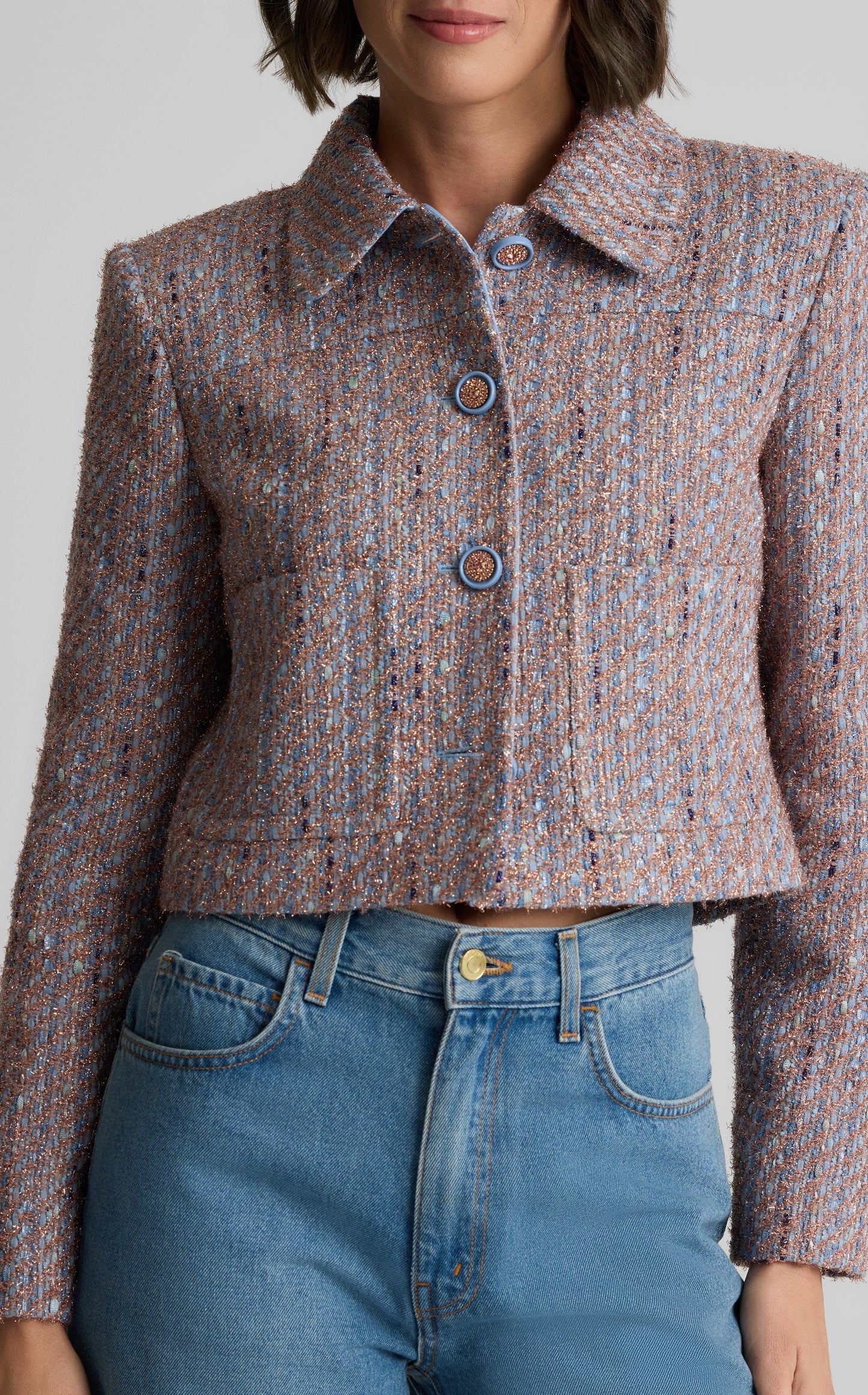 Naomi Jacket in Azure Tweed