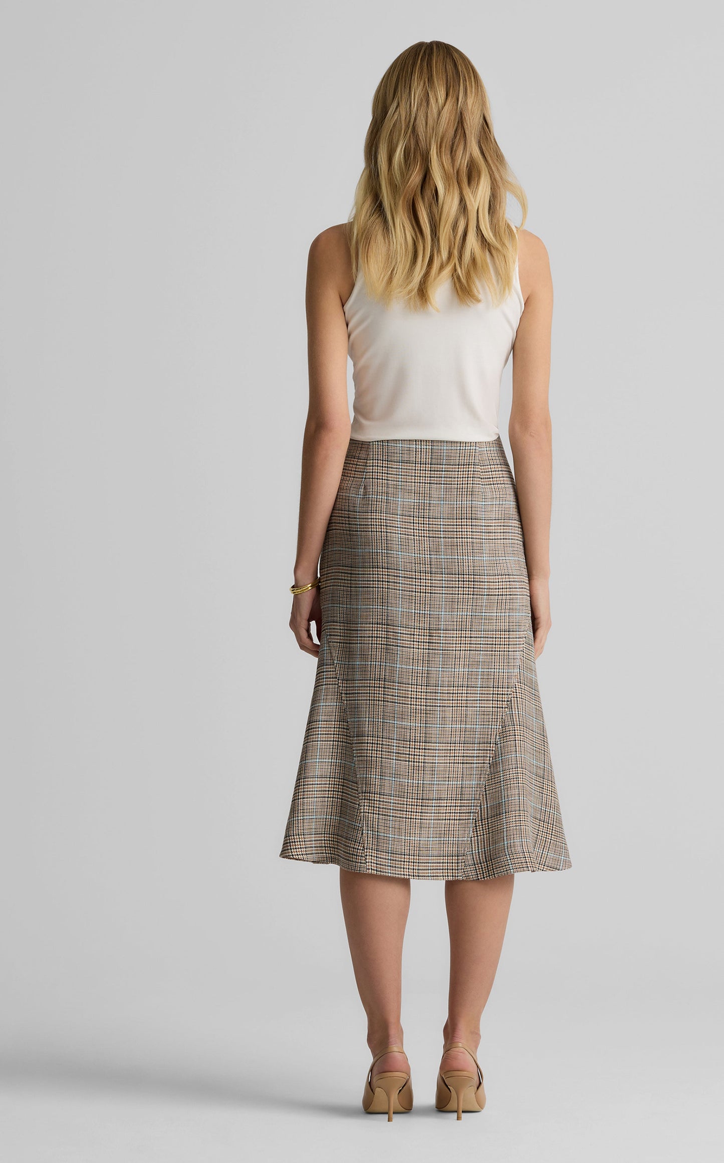 Collins Skirt in Stretch Plaid