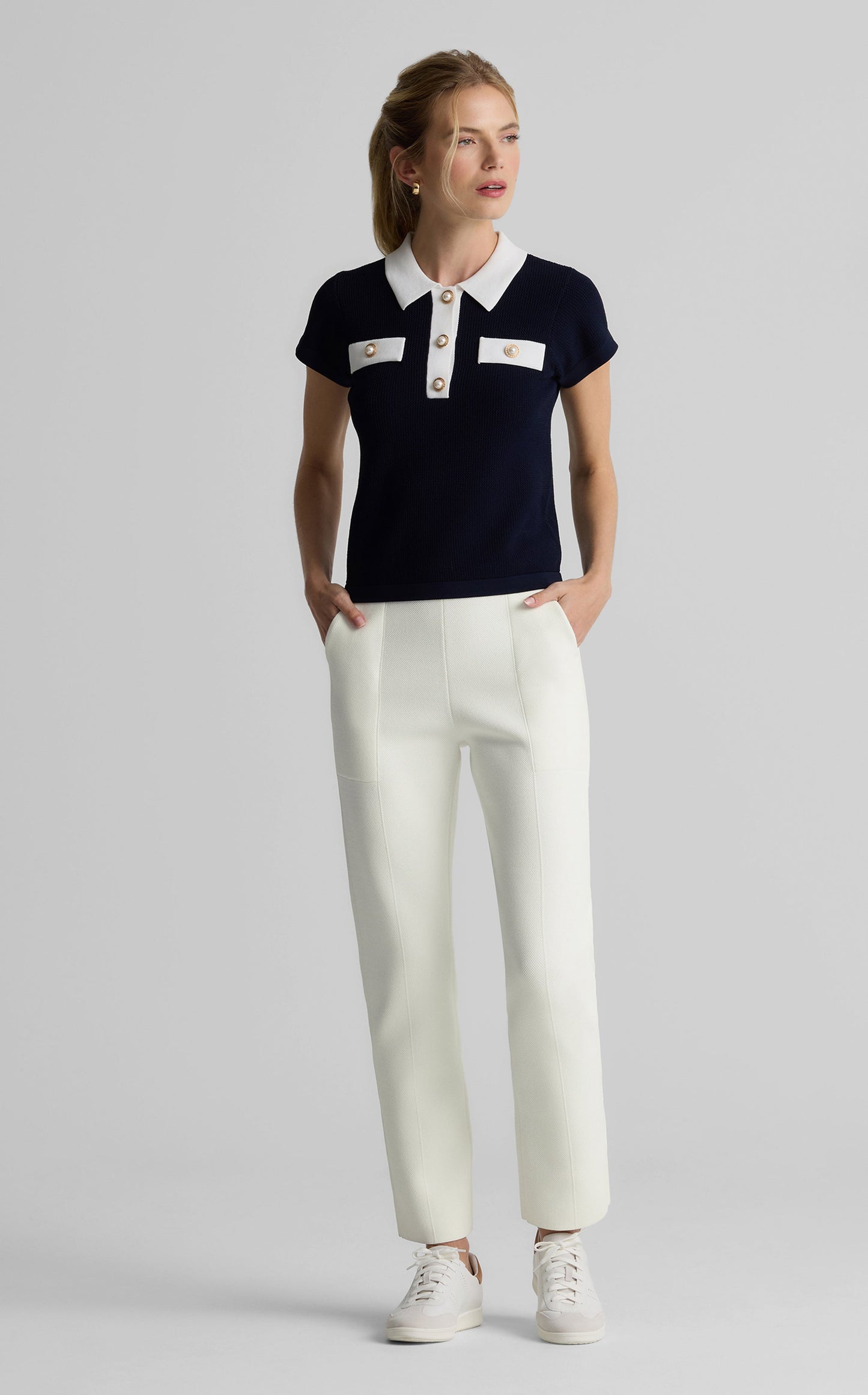 Jane Pant in St.John x Malbon Pique Knit