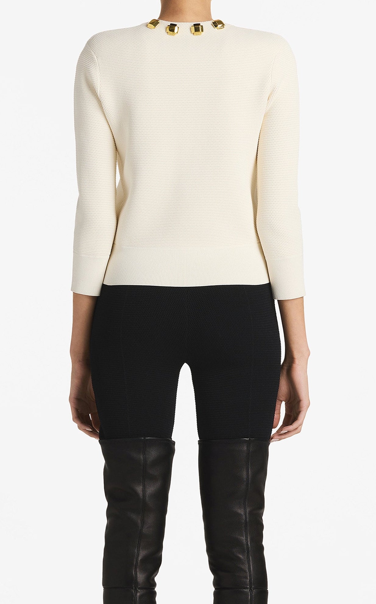 Studded Pique Knit Cardigan