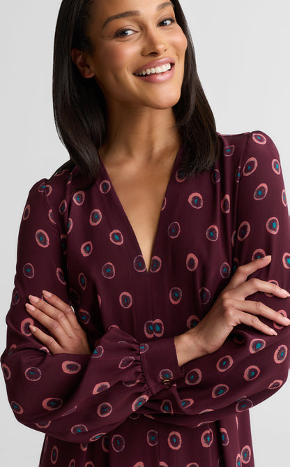 Jill Dress In Abstract Ink Print