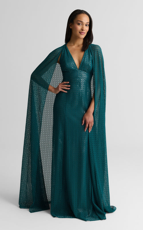 Janice Gown In Geometric Lace