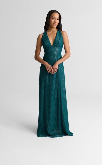 Janice Gown In Geometric Lace