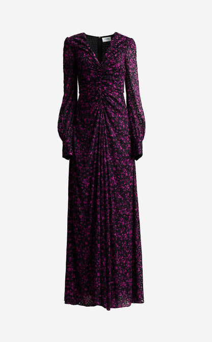 Rochelle Gown In Leopard Burnout Viscose