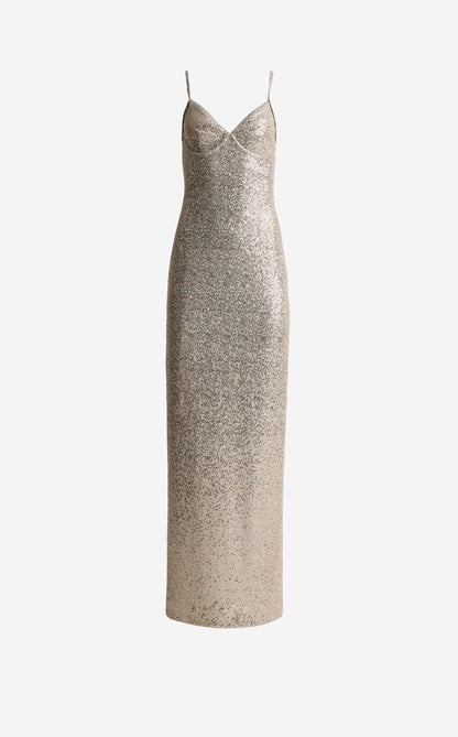 Isa Gown In Soft Tailored Sequin