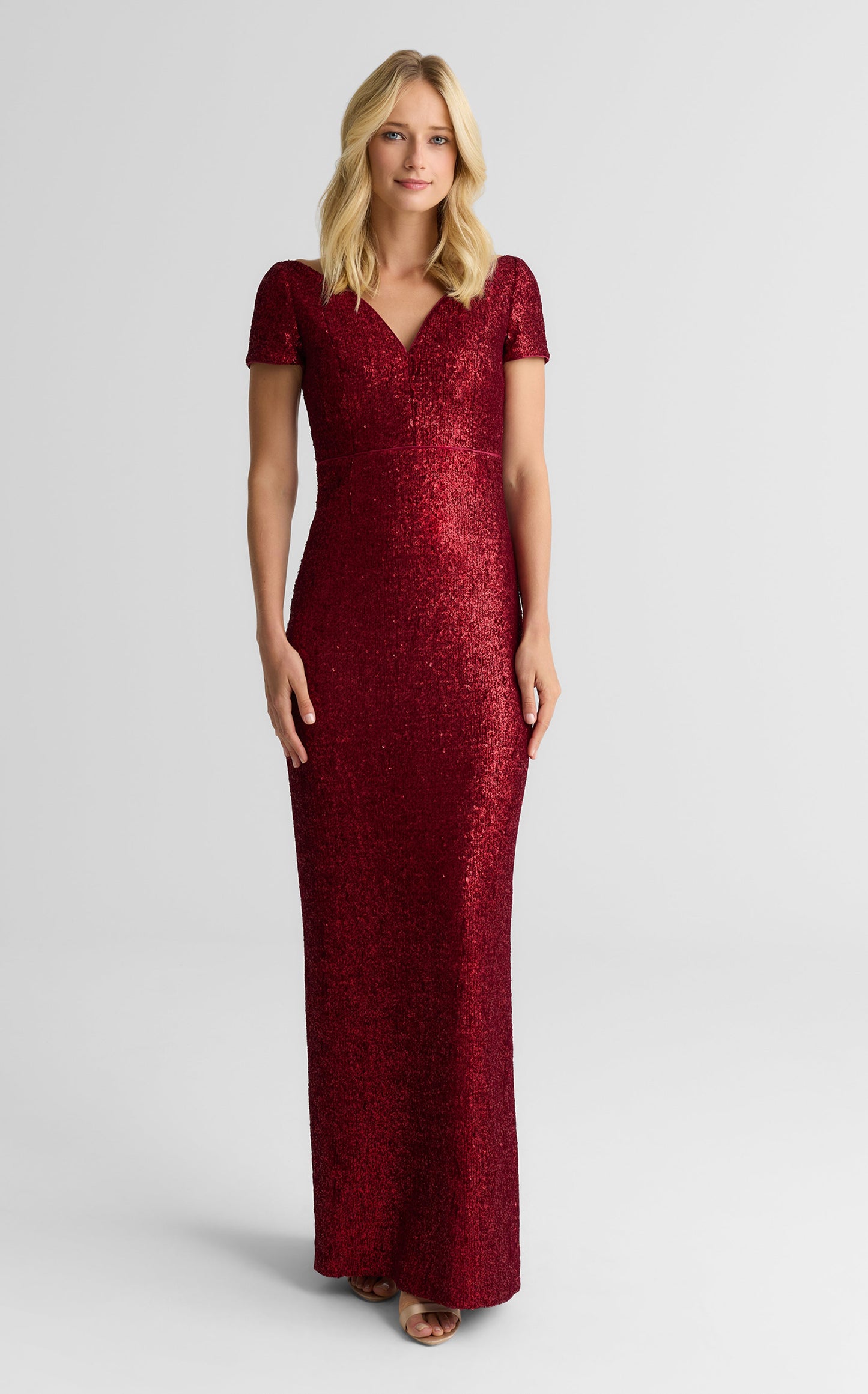 Delia Gown In Velvet Sequin