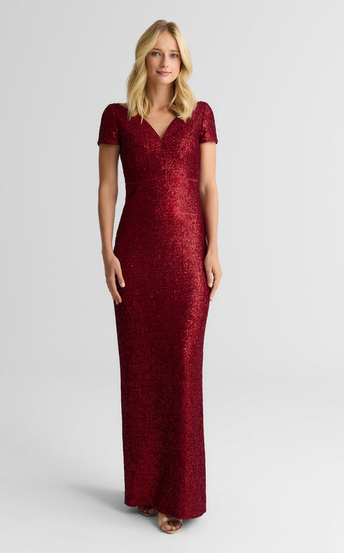 Delia Gown In Velvet Sequin