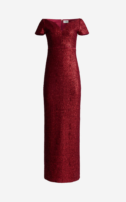 Delia Gown In Velvet Sequin