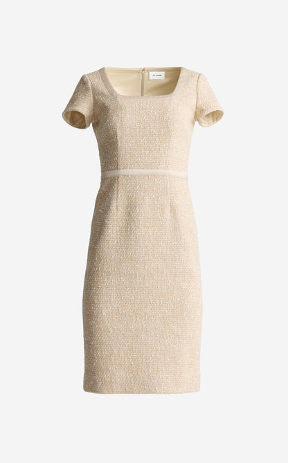 Linda Dress In Satin Framed Arcadia Tweed