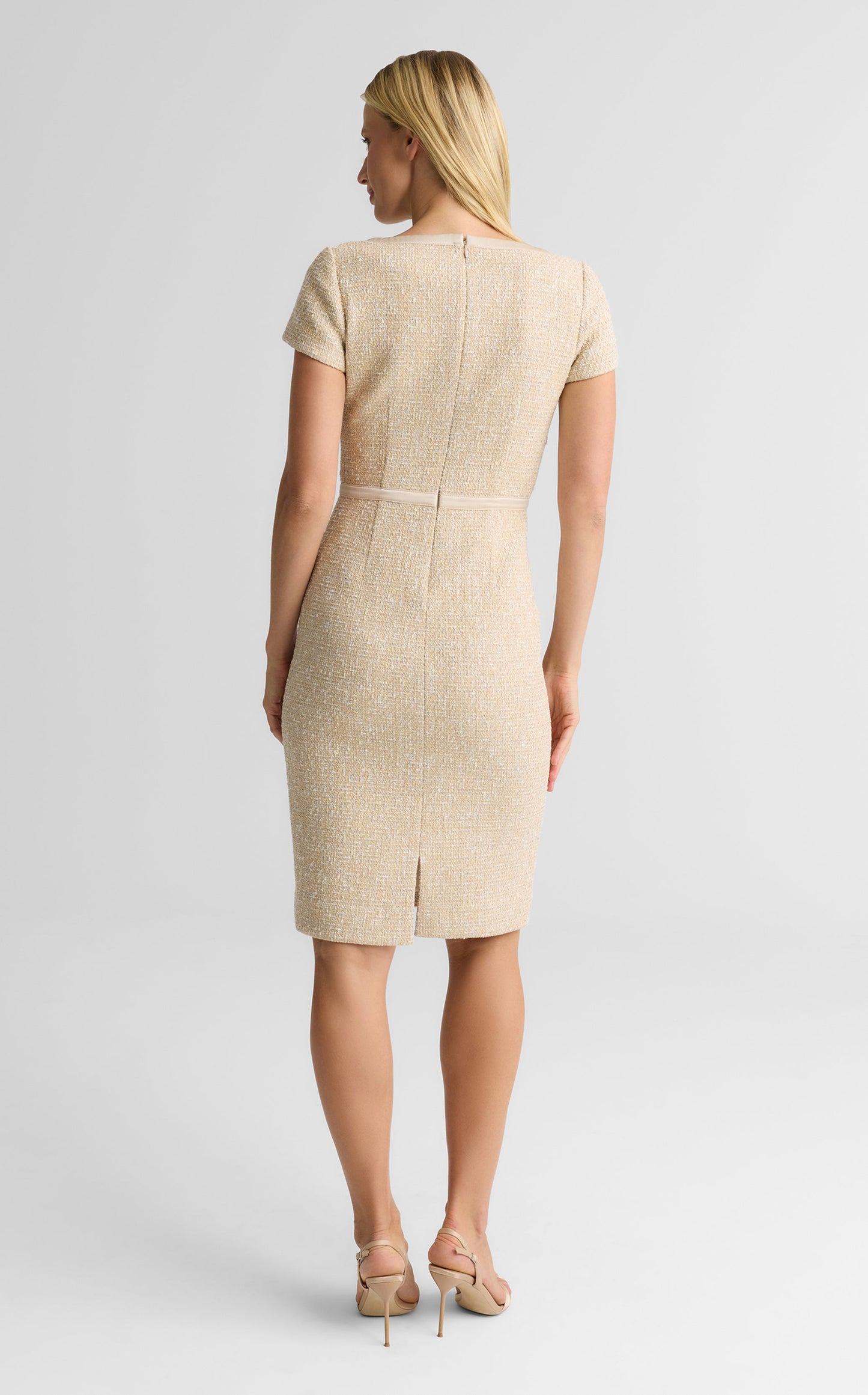 Linda Dress In Satin Framed Arcadia Tweed