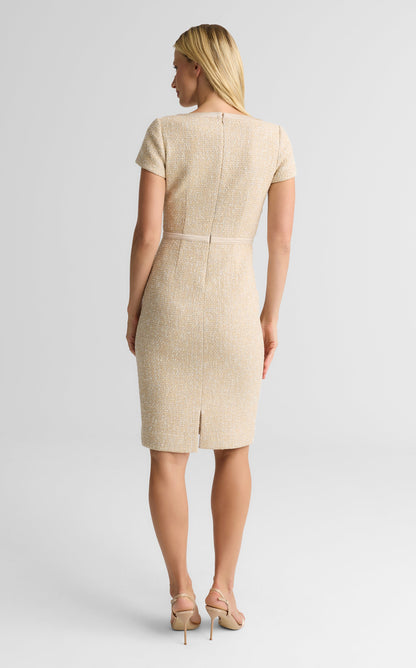 Linda Dress In Satin Framed Arcadia Tweed