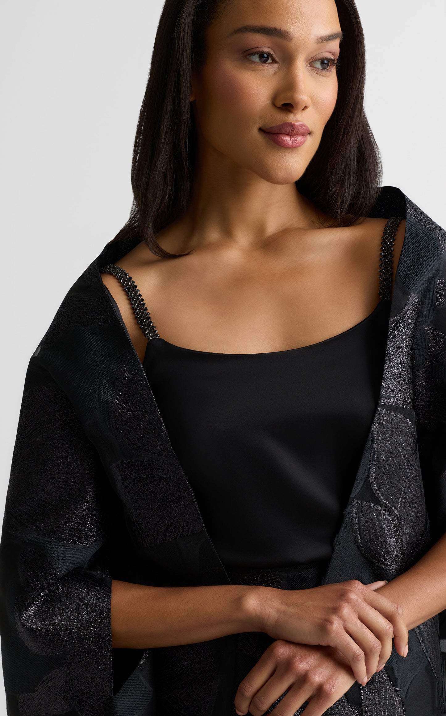 Georgia Wrap In Floral Organza