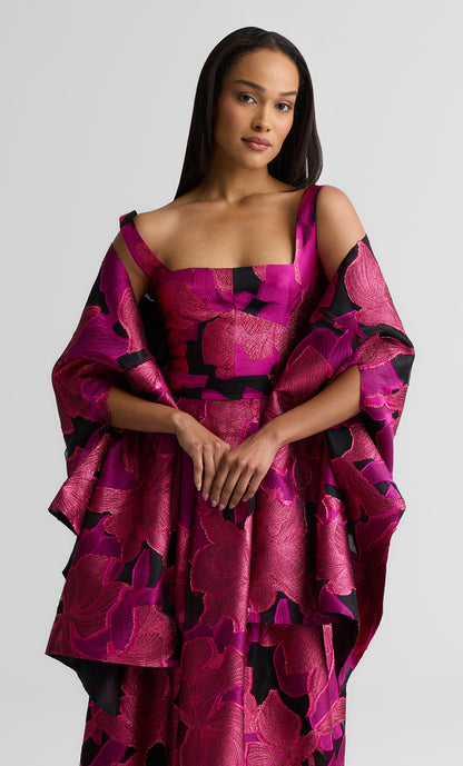 Georgia Wrap In Floral Organza