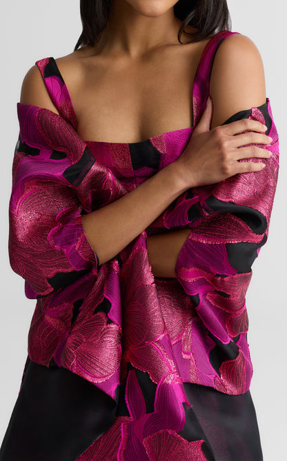 Georgia Wrap In Floral Organza