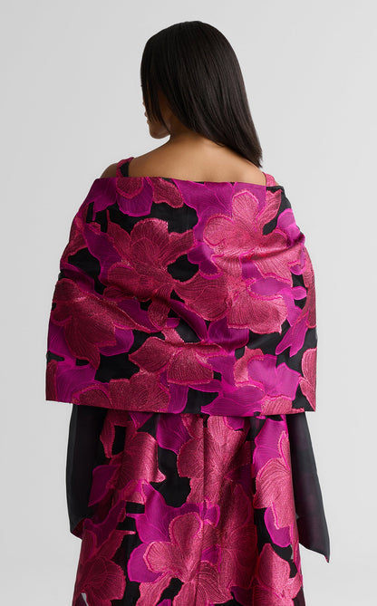 Georgia Wrap In Floral Organza