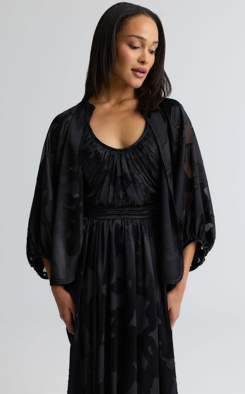 Felicity Capelet In Satin Abstract Burnout