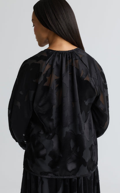 Felicity Capelet In Satin Abstract Burnout