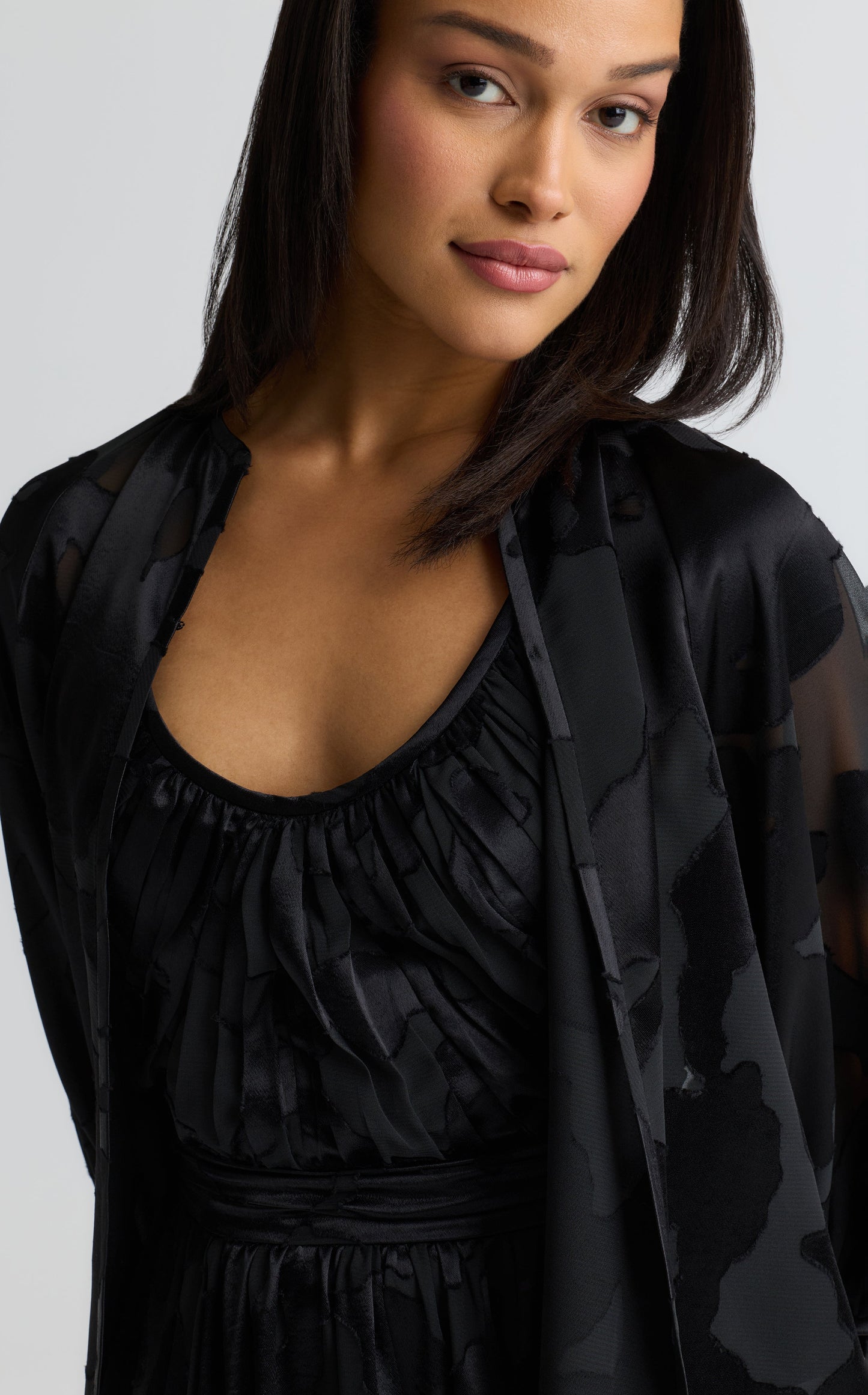 Felicity Capelet In Satin Abstract Burnout
