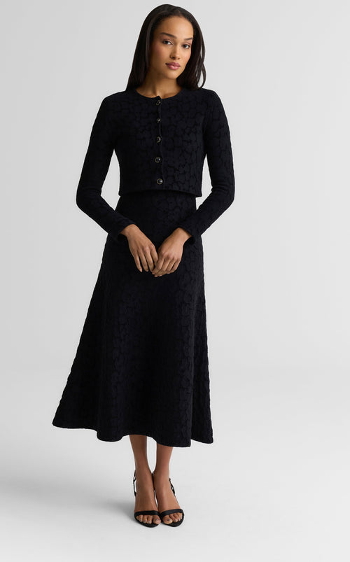 Amber Cardigan In Velvet Leopard Jacquard