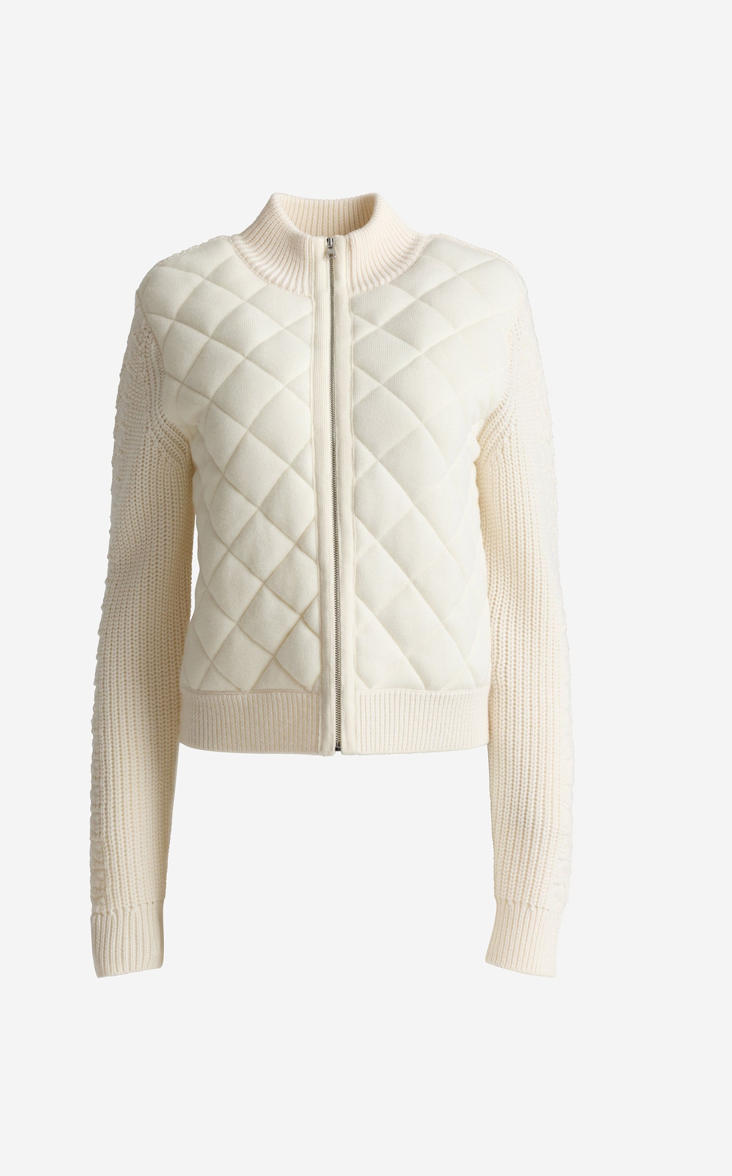 Lorianne Jacket In Merino Blend Quilted Cable
