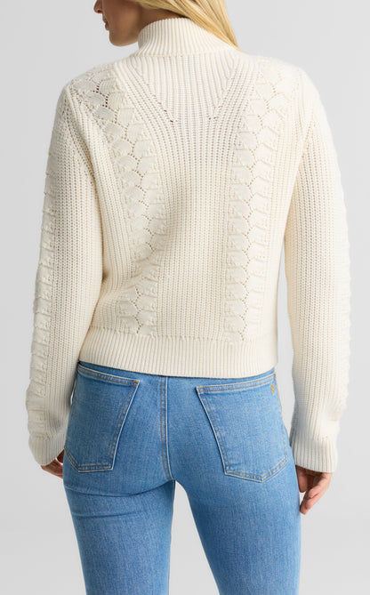 Lorianne Jacket In Merino Blend Quilted Cable