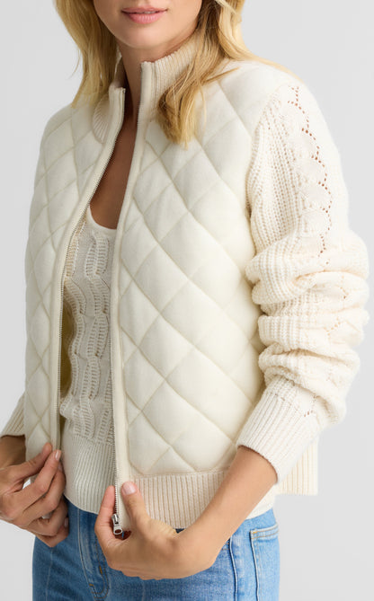 Lorianne Jacket In Merino Blend Quilted Cable