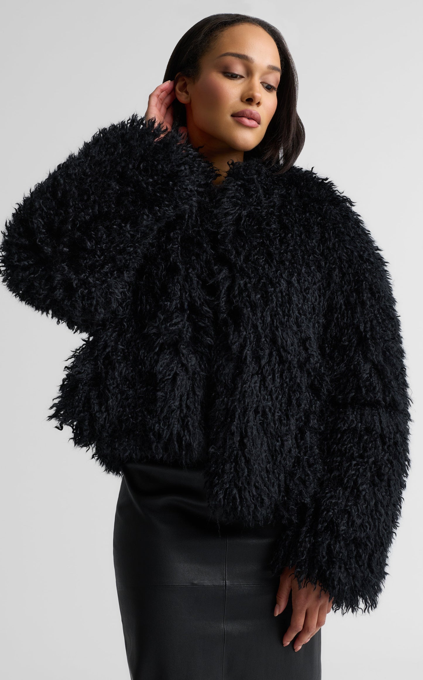 Genevieve Jacket In Mongolian Faux Fur