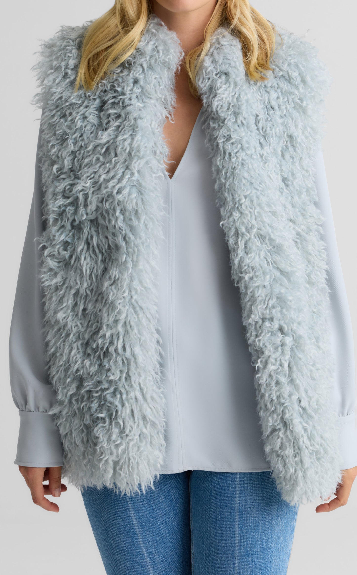 Clementine Vest In Mongolian Faux Fur