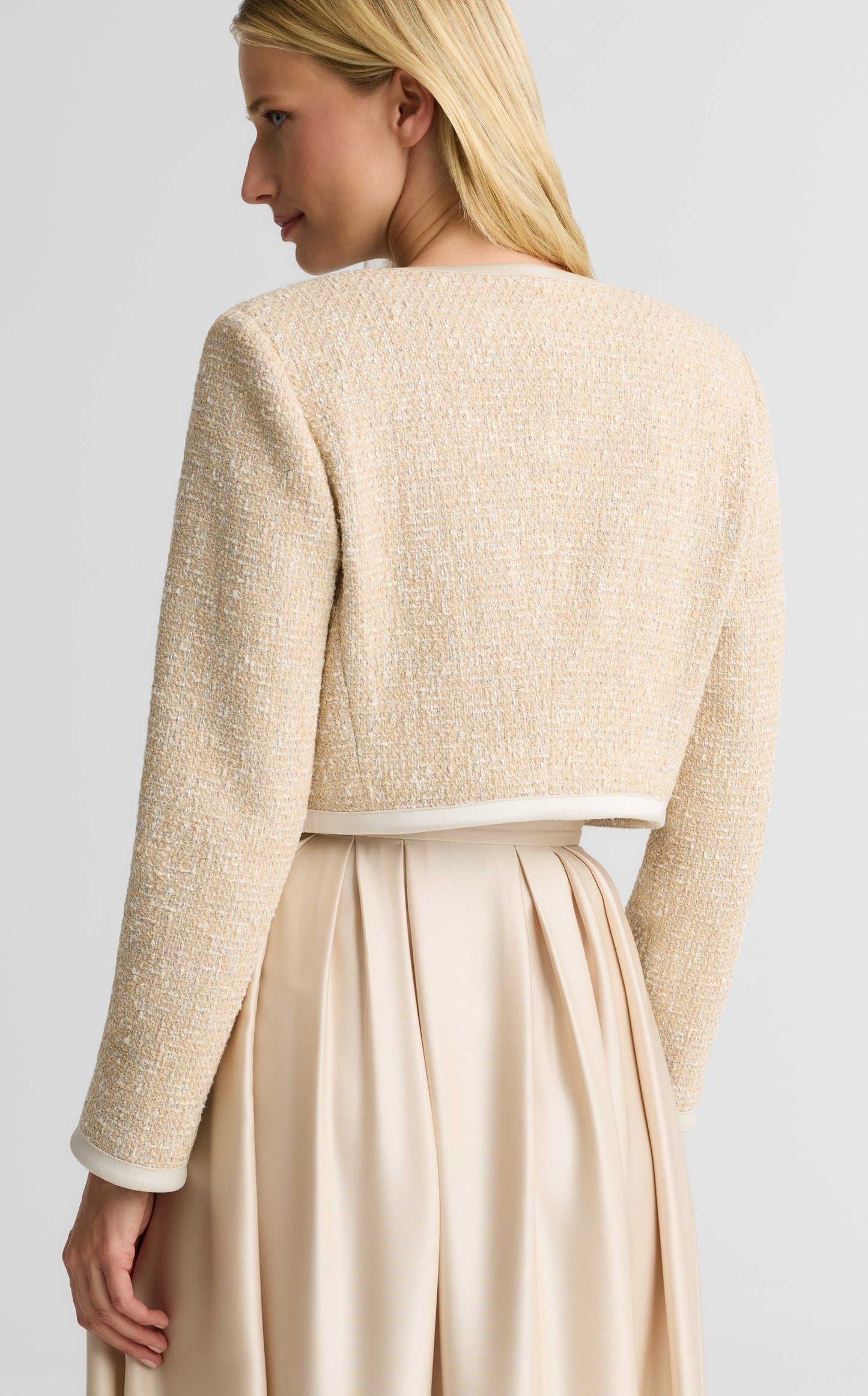 Carrie Jacket In Satin Framed Arcadia Tweed
