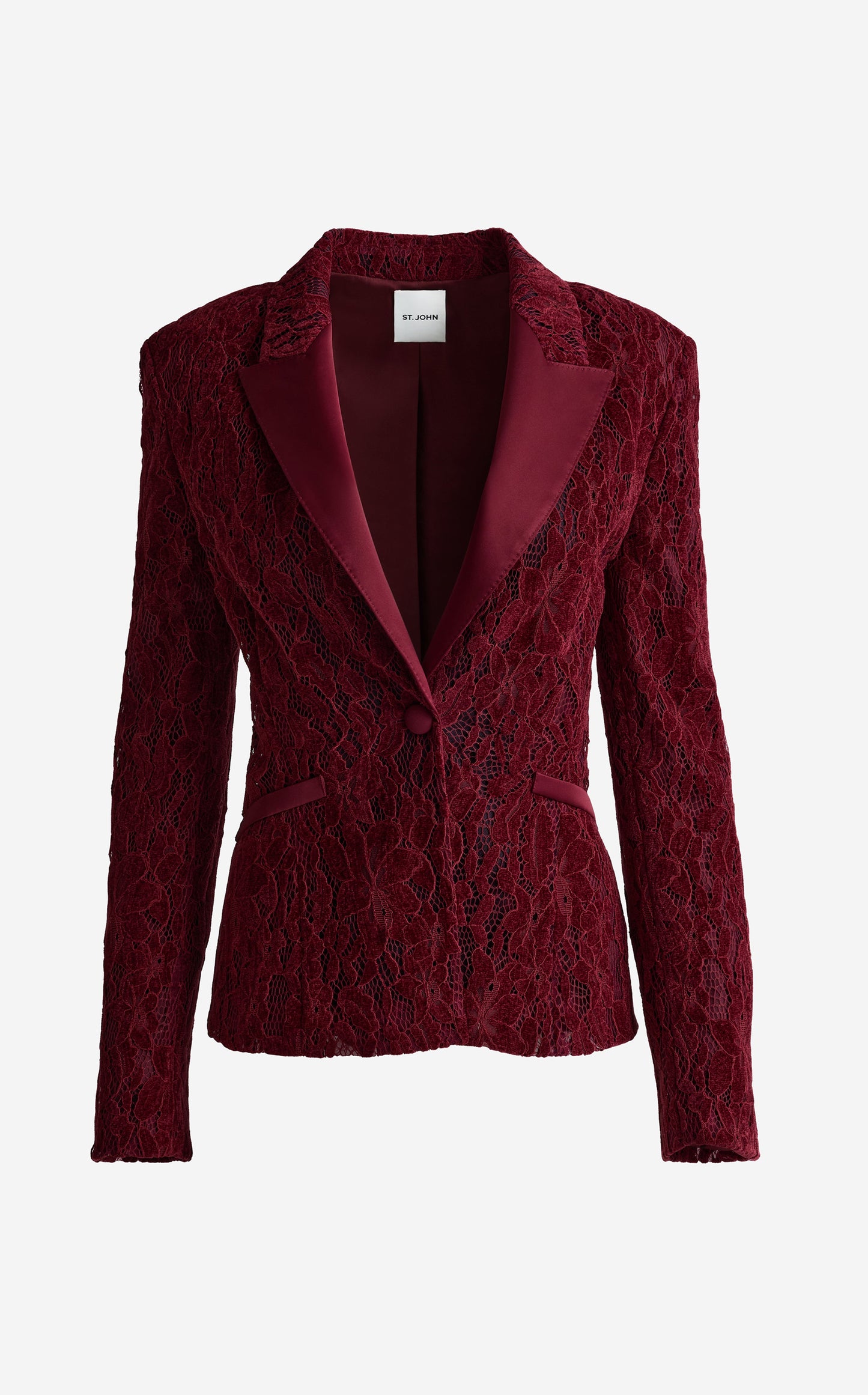 Paige Single Button Jacket In Velvet Floral Lace