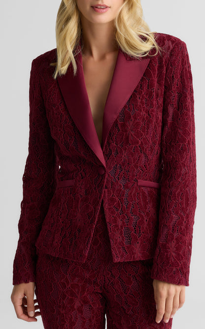 Paige Single Button Jacket In Velvet Floral Lace