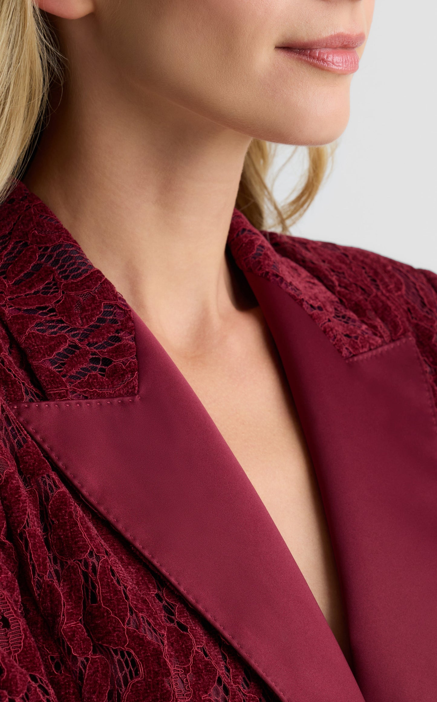 Paige Single Button Jacket In Velvet Floral Lace