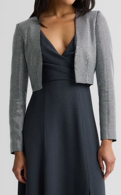 Trina Jacket In Embellished Heathered Crepe