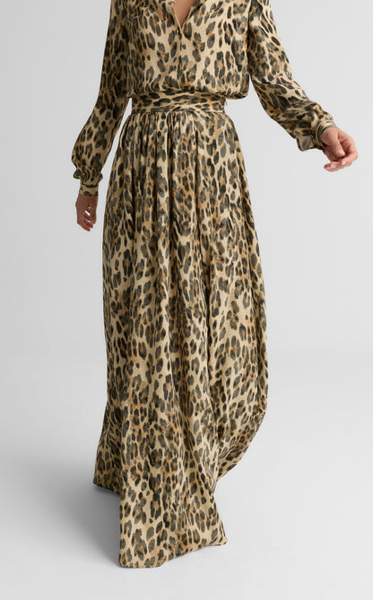 Bethany Skirt In Leopard Print Georgette