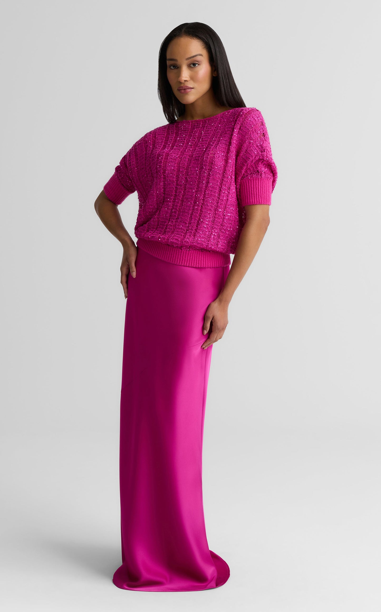 Beverly Skirt In Liquid Satin