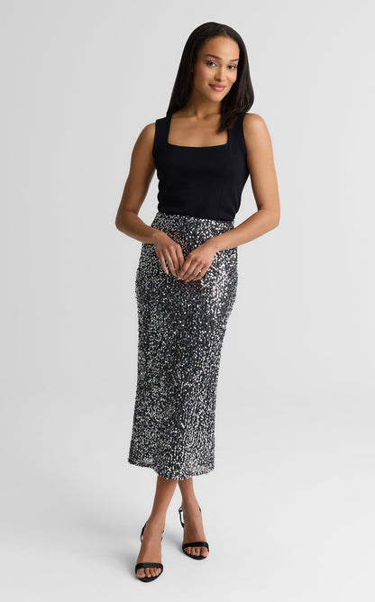 Stevie Skirt In Paillette Embellished Mesh
