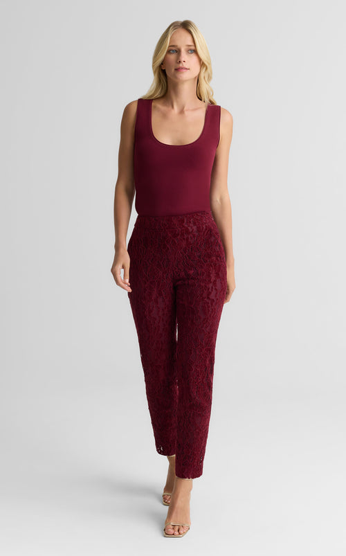 Isabel Pant In Velvet Floral Lace