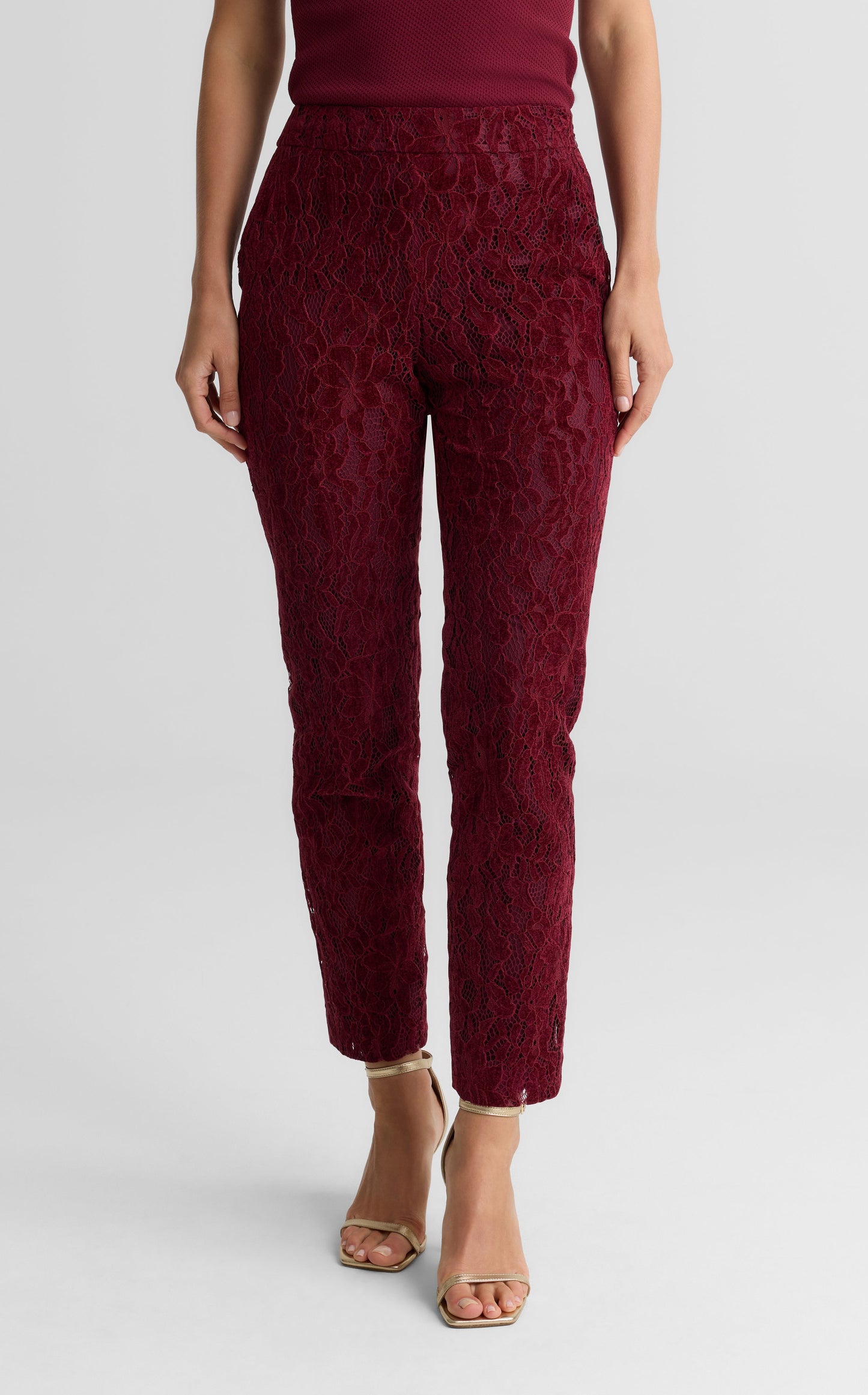 Isabel Pant In Velvet Floral Lace