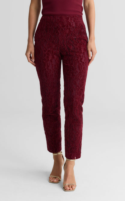 Isabel Pant In Velvet Floral Lace