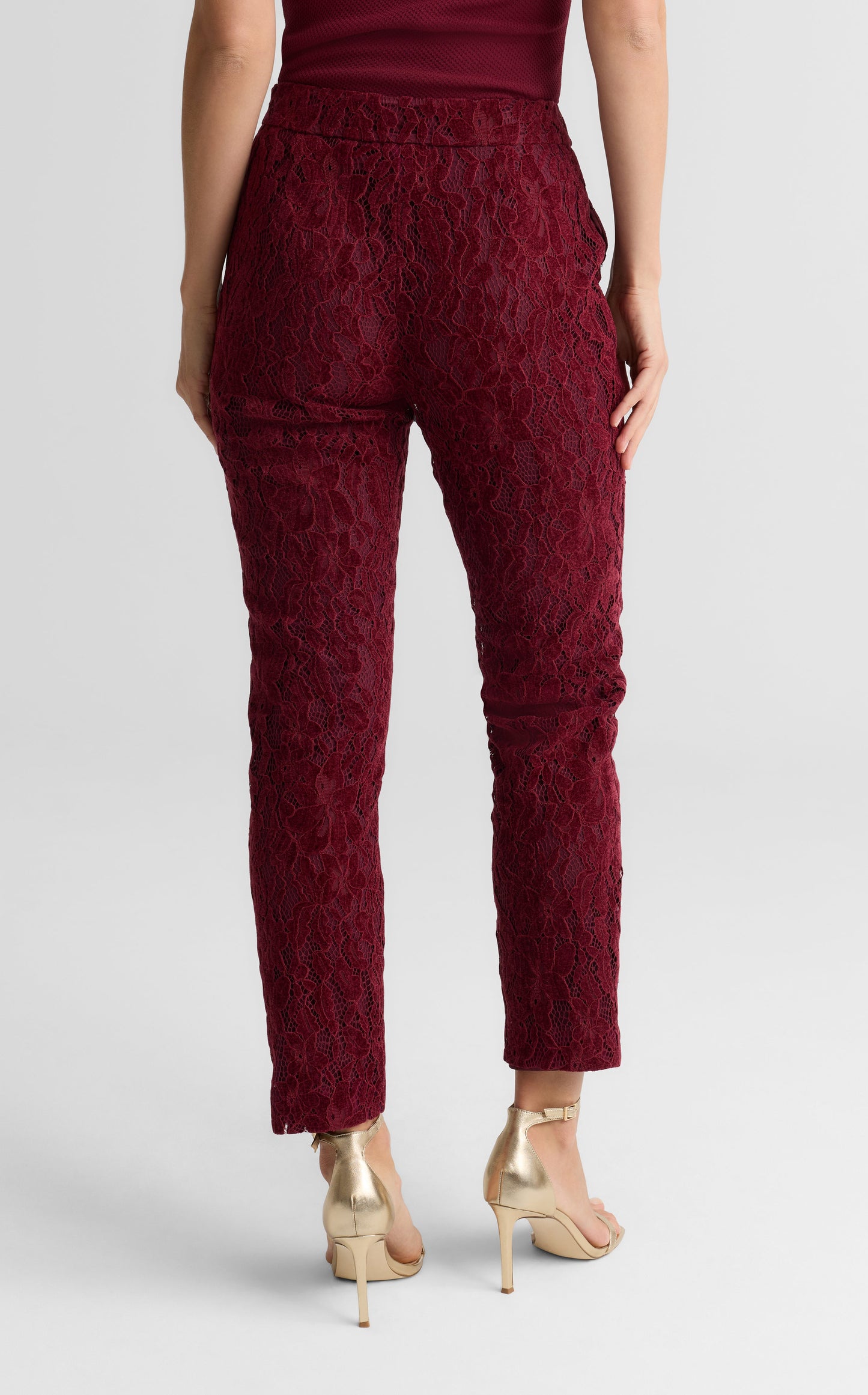 Isabel Pant In Velvet Floral Lace