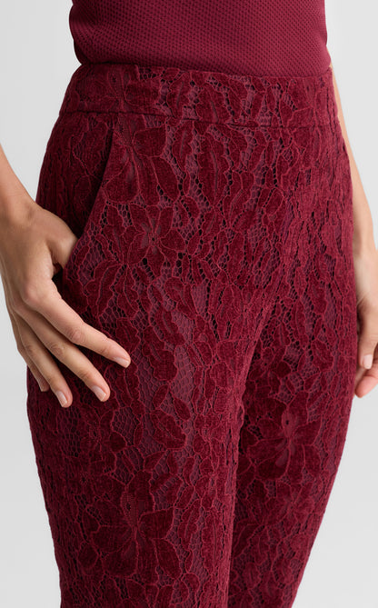Isabel Pant In Velvet Floral Lace