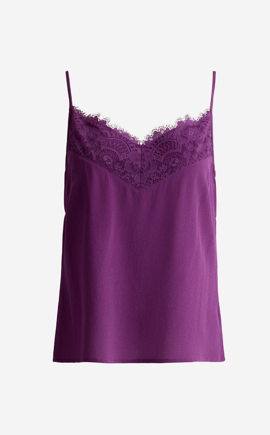 Lana Cami in Lace Silk Crepe