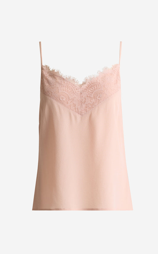 Lana Cami in Lace Silk Crepe