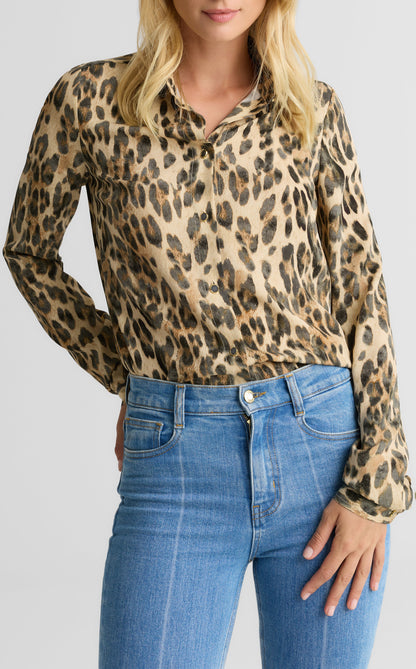 Hannah Blouse In Leopard Print