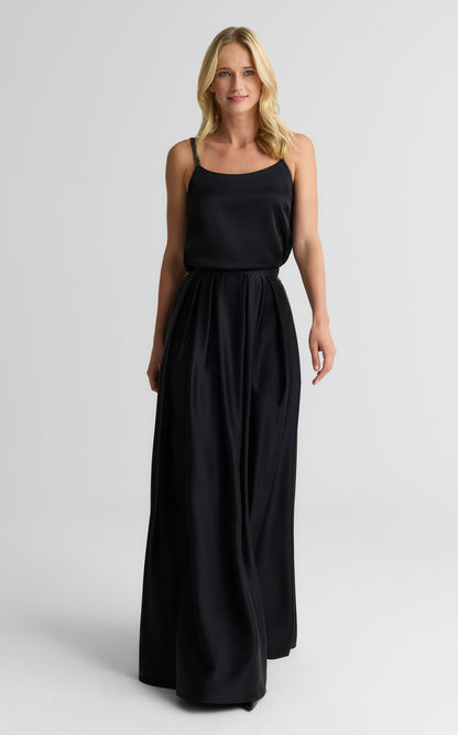 Alice Cami In Liquid Satin With Rhinestone Straps